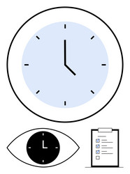 time management concept with clock eye monitoring vector image