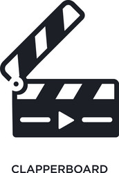 clapperboard isolated icon simple element from vector image