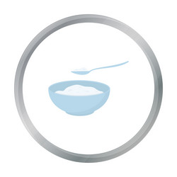 Cottage cheese icon cartoon single bio eco vector