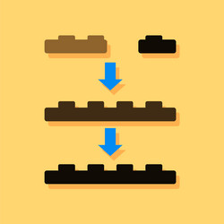flat icon design lego constructor in sticker style vector image