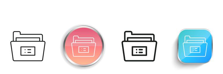 folder icon thin linear regular and button style vector image