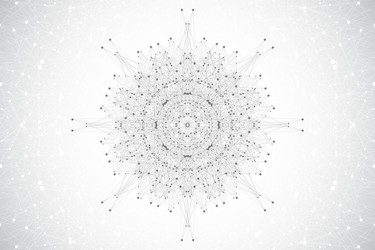 geometric abstract mandala with connected line vector image