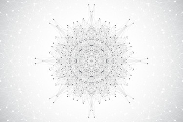 geometric abstract mandala with connected line vector