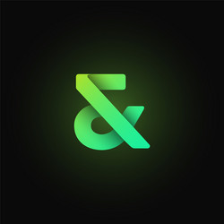 green paper folded character from a typeset vector image