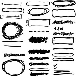 hand drawn frames lines and circle collection vector image