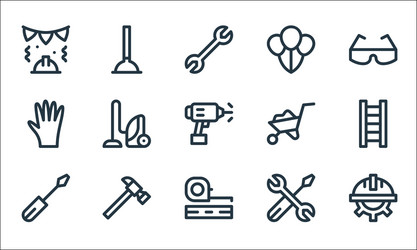 labour day line icons linear set quality vector image
