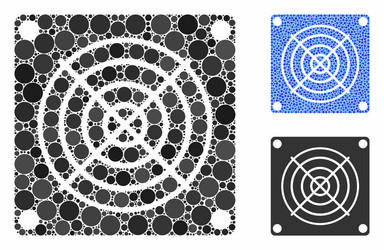 Mining asic device composition icon round dots vector