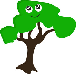 tree with a face looking up print on white vector image