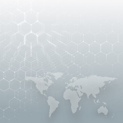 white dotted world map connecting lines and dots vector image