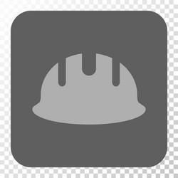 builder hardhat rounded square button vector image