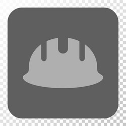 Builder hardhat rounded square button vector