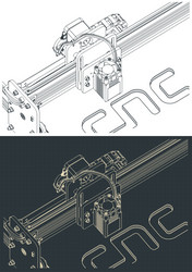 cnc router close-up vector image