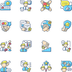 communication skills rgb color icons set vector