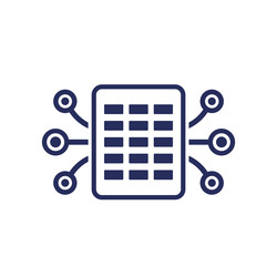 data to a spreadsheet icon vector image