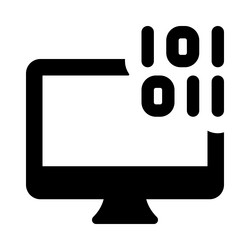 desktop use binary code for process information vector image
