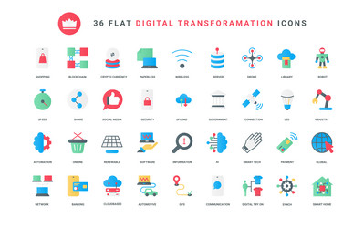 digital network technology automation vector