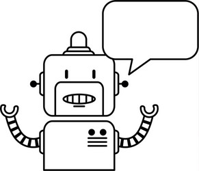 electronic robot with speech bubble character vector image