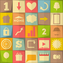 Business flat icons set long shadows Royalty Free Vector