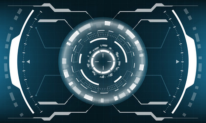 hud sci-fi interface screen view white geometric vector image