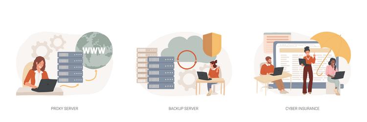 online data access and security isolated concept vector image