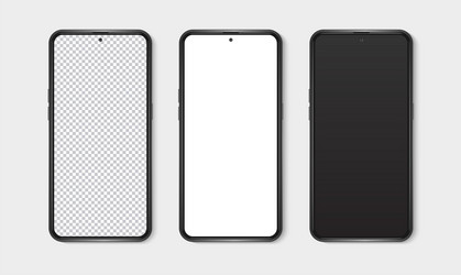 Realistic smartphone mockup set with white blank Vector Image