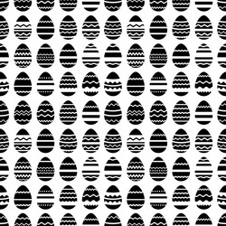 Seamless easter black-and white pattern with eggs vector