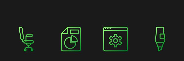 set line browser setting office chair document vector image