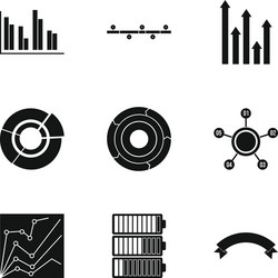 success statistics icons set simple style vector image