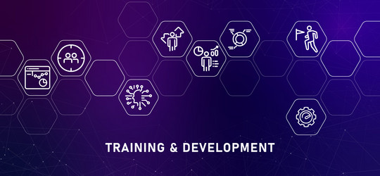 training and development gradient header employee vector image