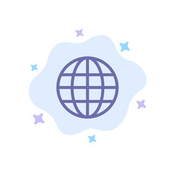 World globe map internet blue icon on abstract vector