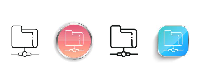 folder icon thin linear regular and button style vector image