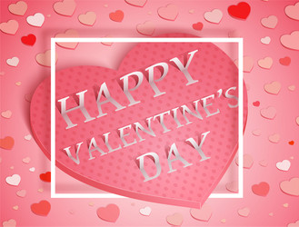 frame with red heart symbol for greeting card vector image