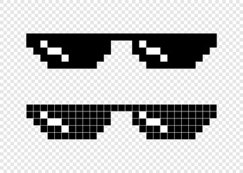 glasses pixel 8-bit on transparent background vector