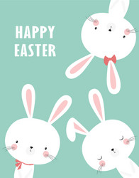 Happy easter rabbit white cute bunny Royalty Free Vector