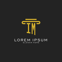 im initial logo with simple pillar style design vector image