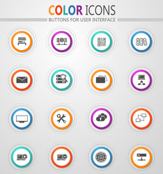 Internet server network icons set vector