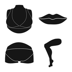 isolated object body and part symbol vector image