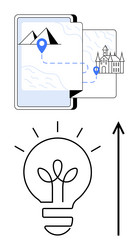 journey to creativity navigating ideas from vector image
