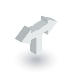 junction separation two paths ways isometric vector image