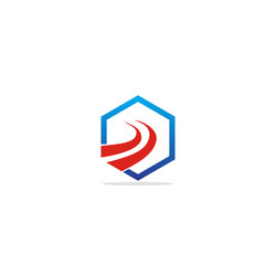 polygon curve abstract logo vector image