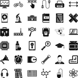 seminar icons set simple style vector image