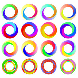 Set of colorful circle icons vector