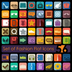 Set of fashion flat icons vector