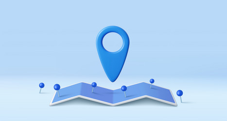 3d locator mark on map vector image
