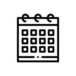 calendar icon thin linear style design isolated vector image