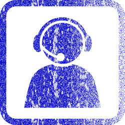 call center operator framed textured icon vector image