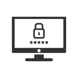 Computer password icon vector