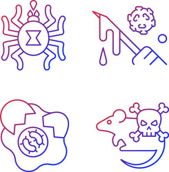 infection spread source gradient linear icons set vector image