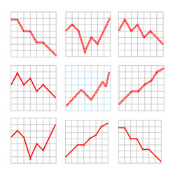 line business graphs showing performance and sales vector image