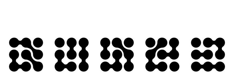 metaballs figures circuit elements connected vector image